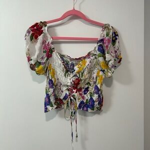 Floral Puff Sleeve Top
